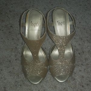 Gold Impo Sandals Heels - Size 7.5